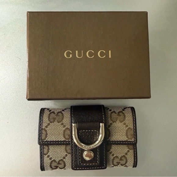 Gucci Tan and Brown Monogram Wallet